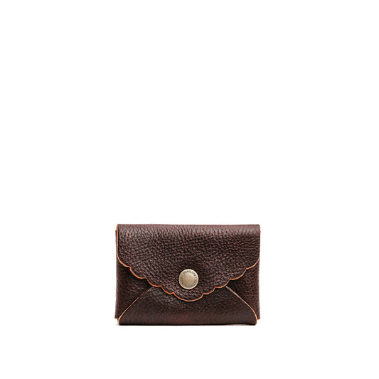 Coldbrew | Small leather card wallet with scalloped edge