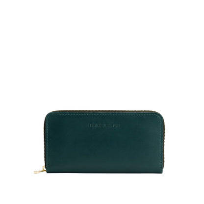 Harbor | Large accordion leather wallet with zipper closed