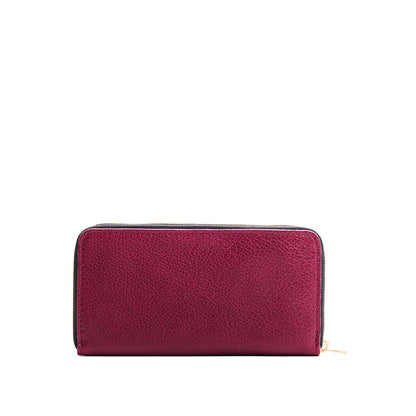 Orchid | Large accordion leather wallet with zipper and PLG logo