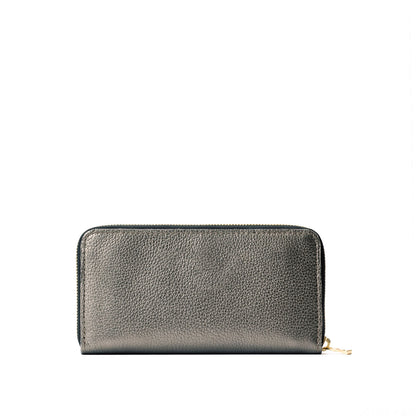 Stardust | Large accordion leather wallet with zipper closed