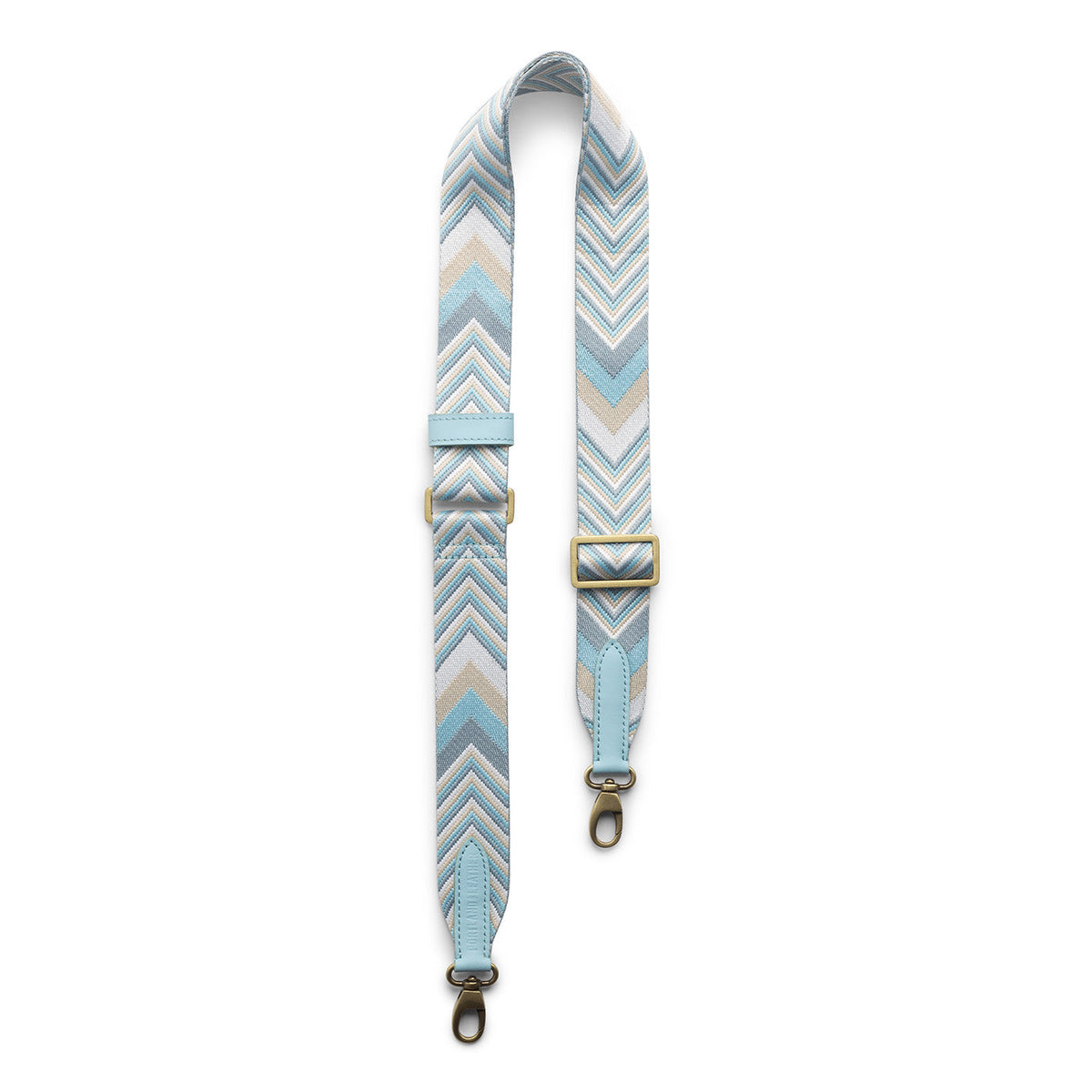 Iceberg | Strap with chevron pattern and brass-toned hardware