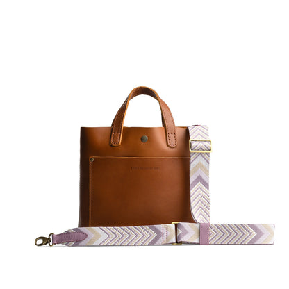 Lilac Sky | Strap with chevron pattern and brass-toned hardware