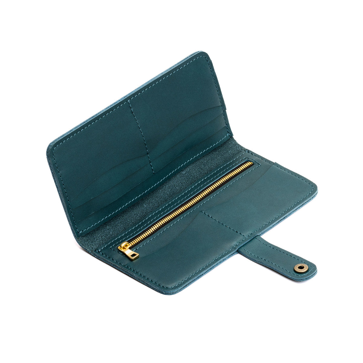 Harbor | Leather wallet with snap open