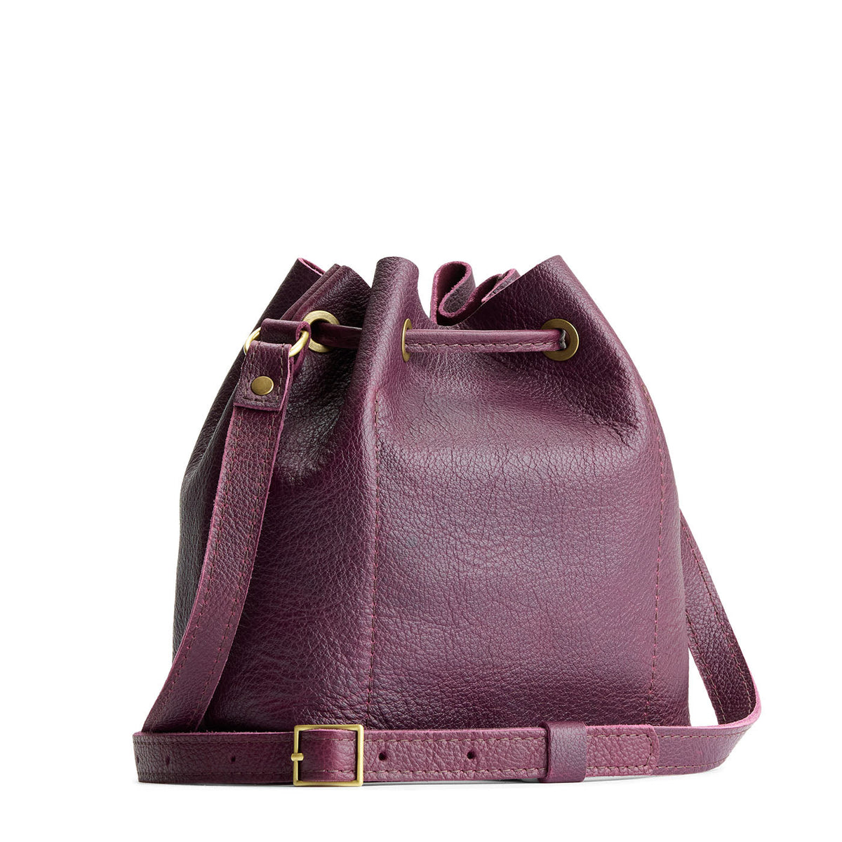Plum*Small | Slouchy crossbody bag with leather drawstring closure