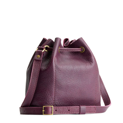 Plum*Small | Slouchy crossbody bag with leather drawstring closure