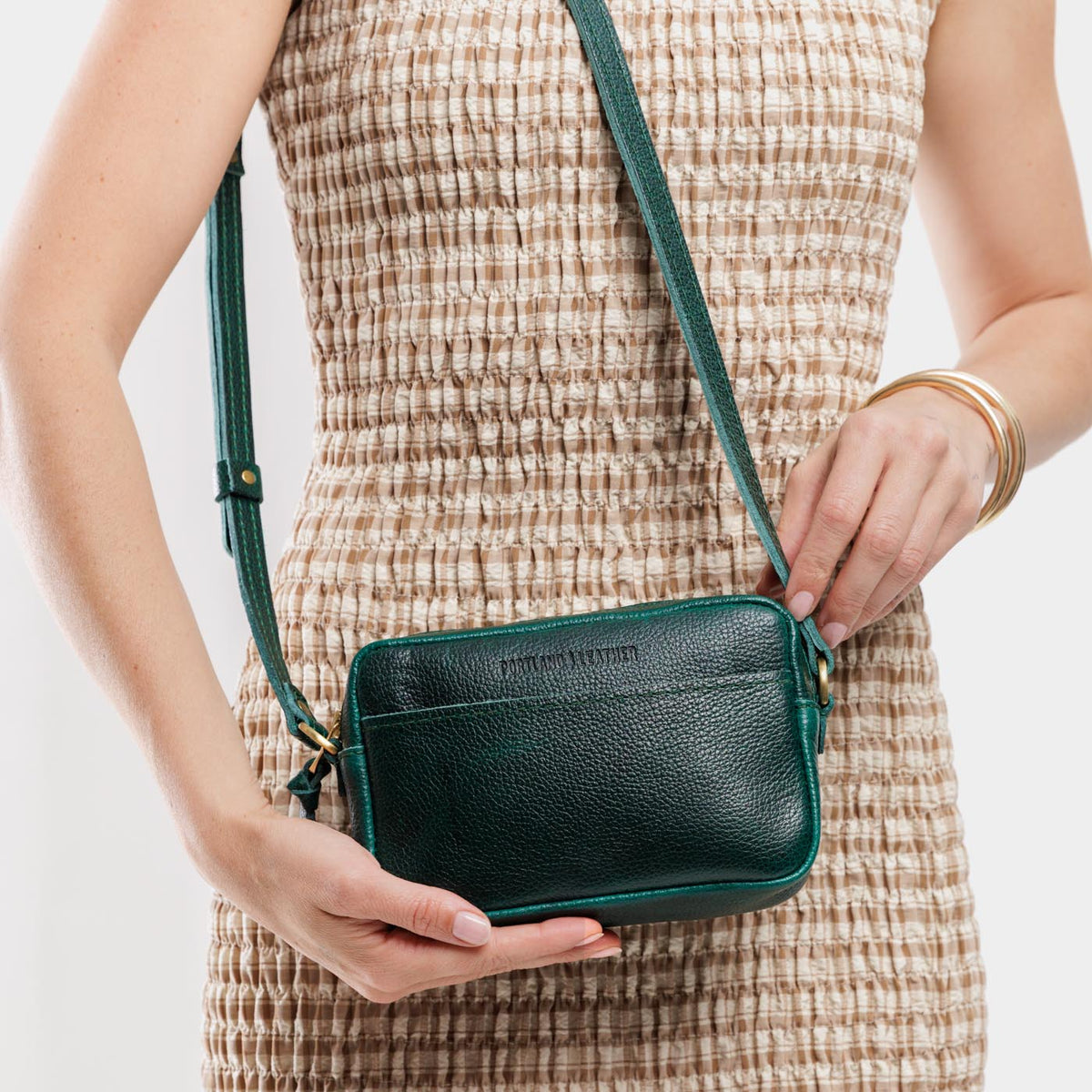Forest Green*Small | Petite rectangular crossbody with adjustable strap