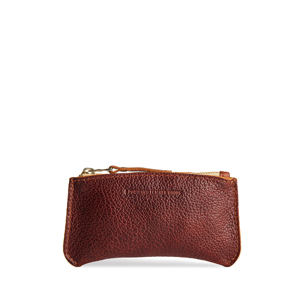 Nutmeg*Small | Small pouch with a top zipper and unique curved bottom