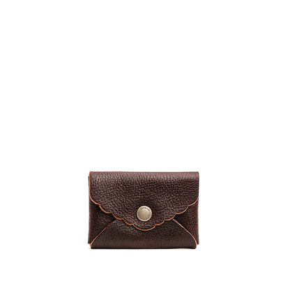 Coldbrew | Small leather card wallet with scalloped edge