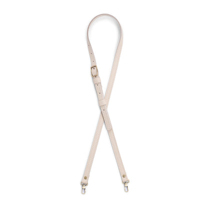 Bone | Leather crossbody strap with metal buckle and lever snap swivel clasps