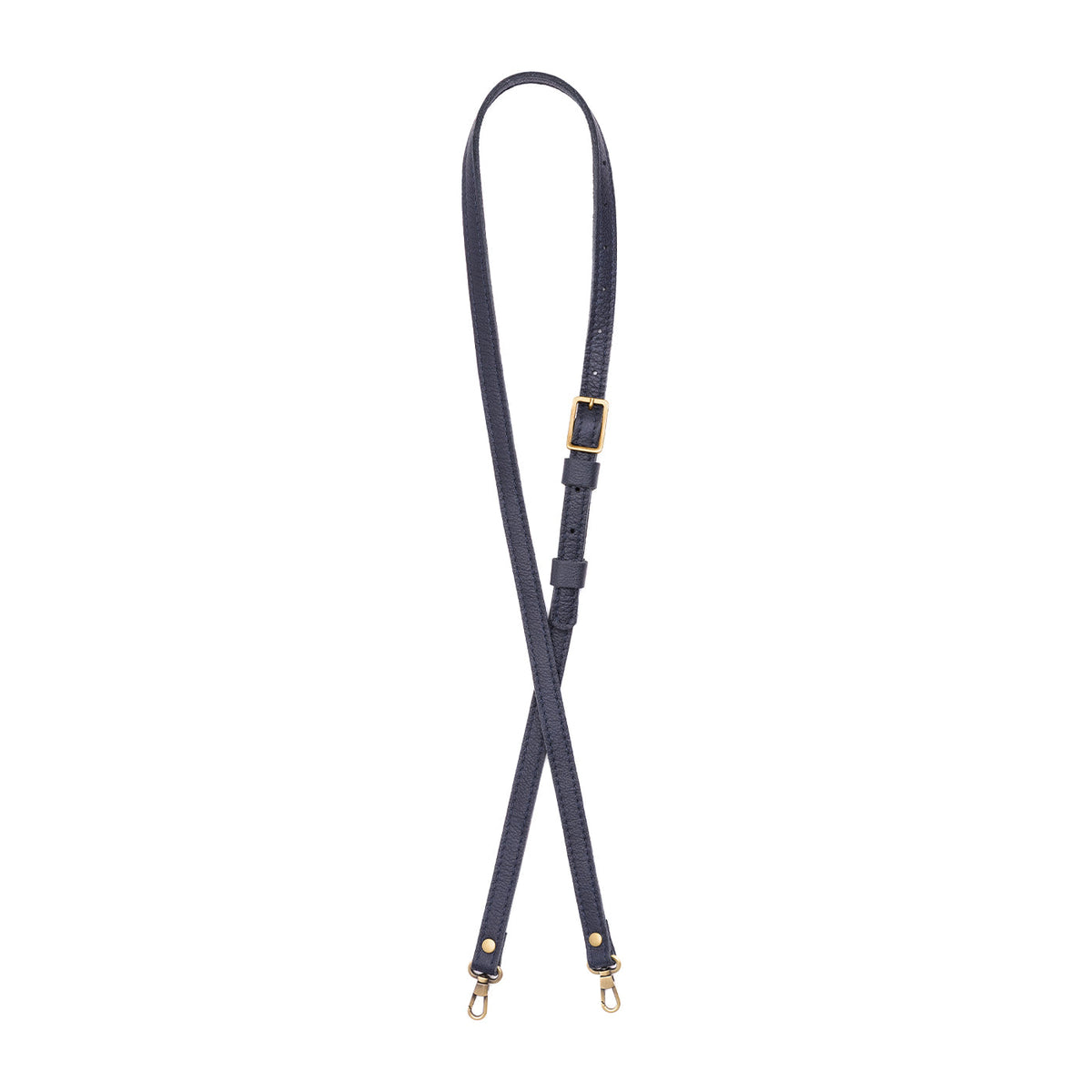 Night Owl | Leather crossbody strap with metal buckle and lever snap swivel clasps