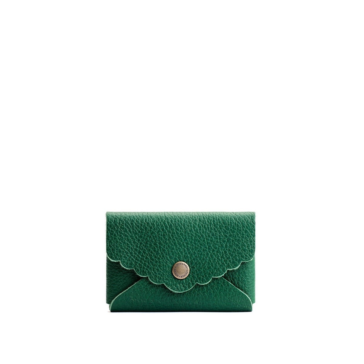 Bacalar | Leather card wallet with scalloped edge