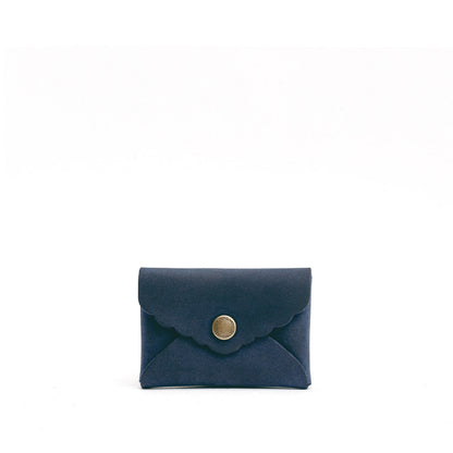 Deep Water | Small leather wallet with scalloped edge