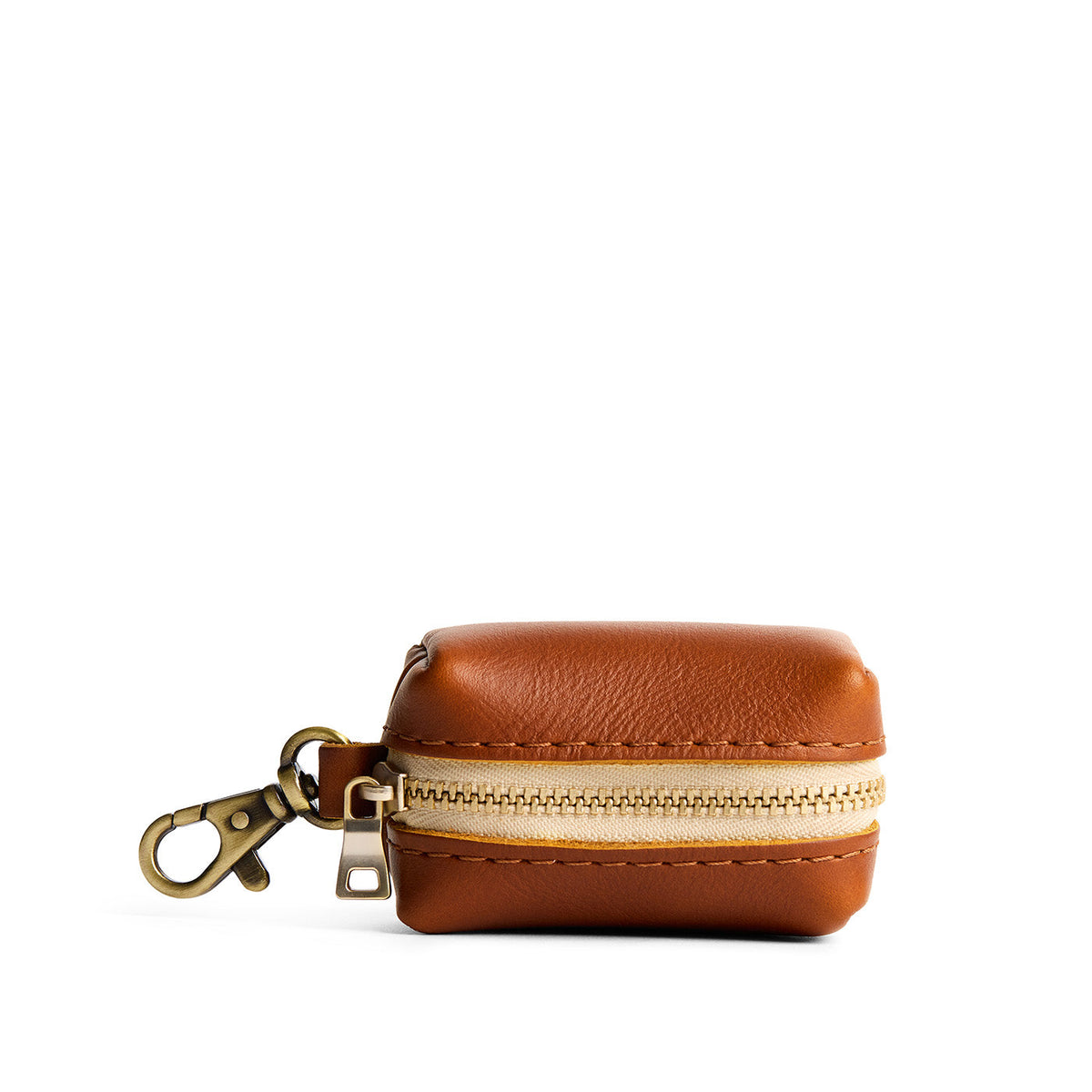 Honey | Leather small keychain pouch