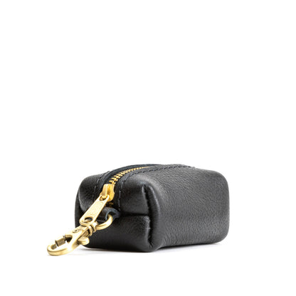 Pebbled--black | Leather small keychain pouch