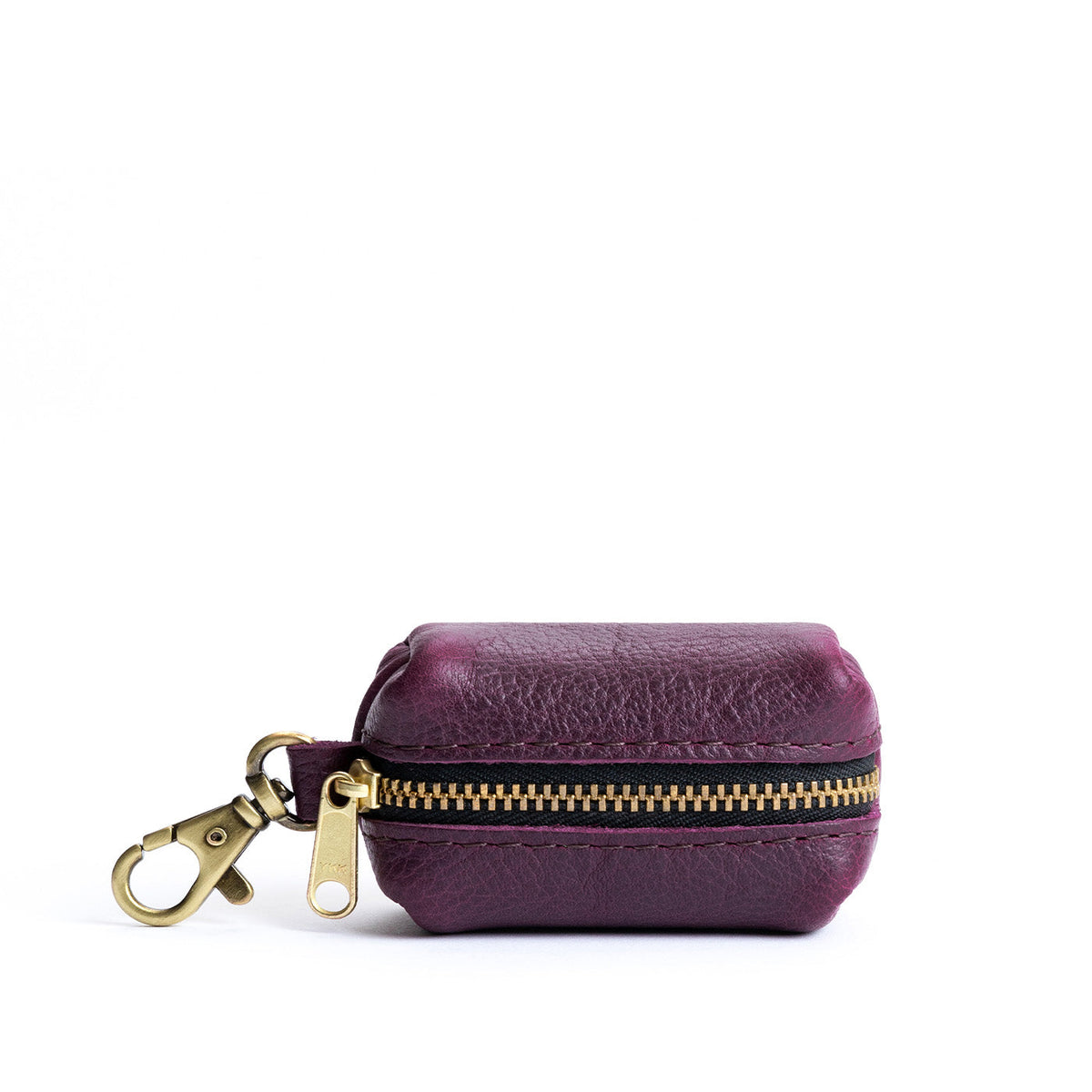 All Color: Plum | Leather small keychain pouch