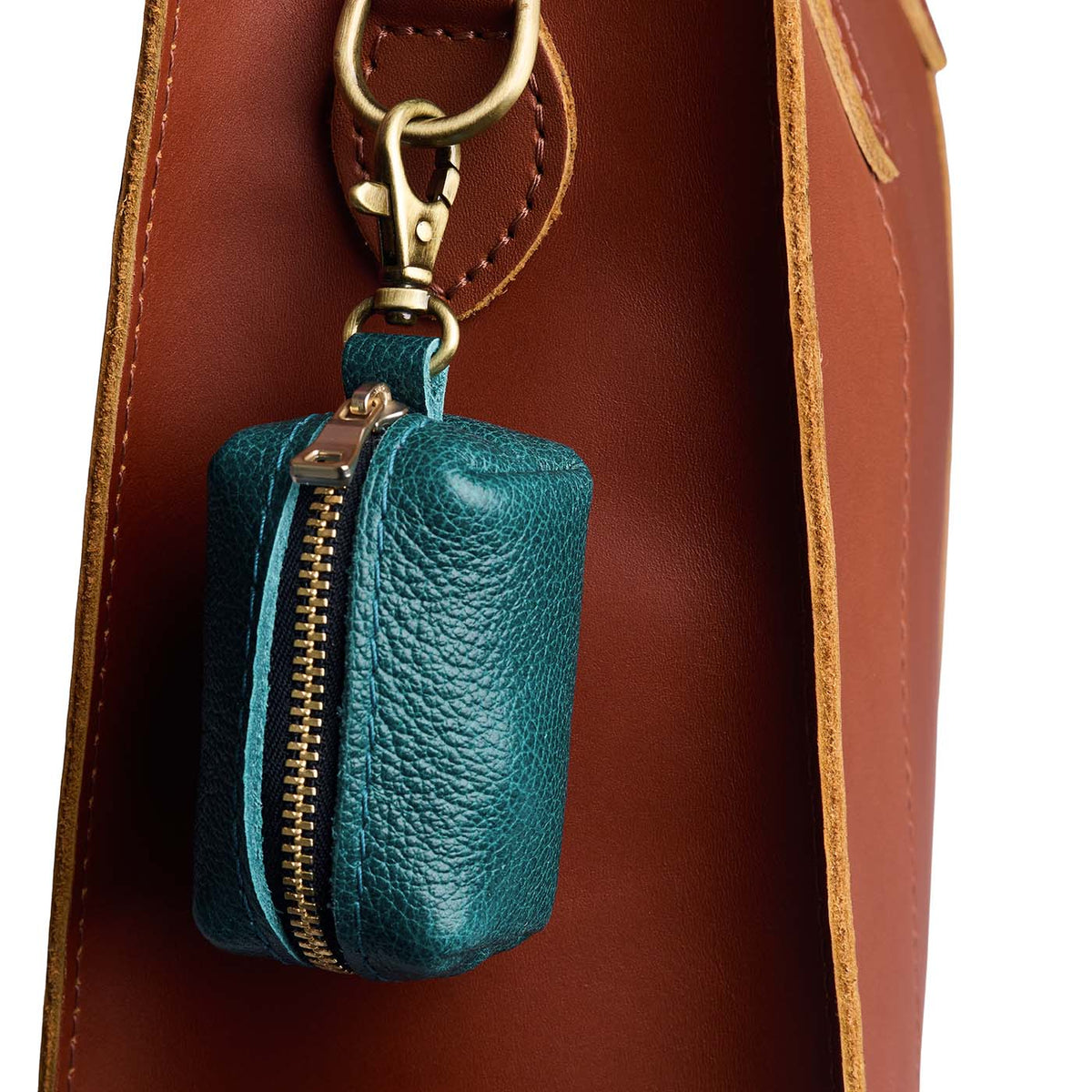 Sea Glass | Leather small keychain pouch