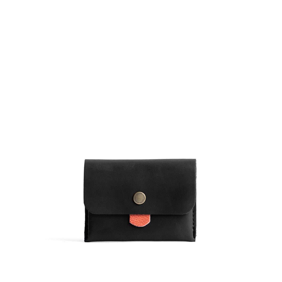 Black | Envelope snap wallet with contrast pull tab