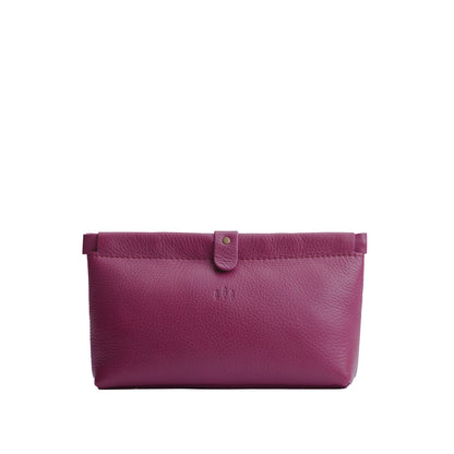 Iris | Leather pouch with frame top closure and leather pull tab