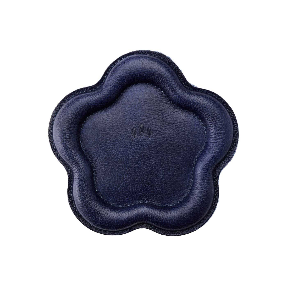 Cobalt | Floral shaped leather tray with stuffed edges