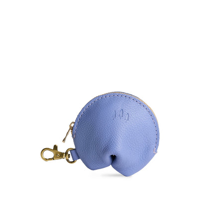 Aster | Leather fortune cookie shaped keychain pouch