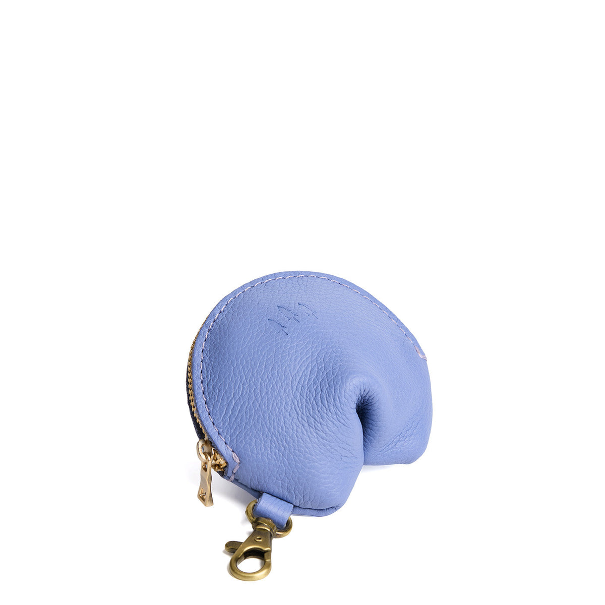 Aster | Leather fortune cookie shaped keychain pouch