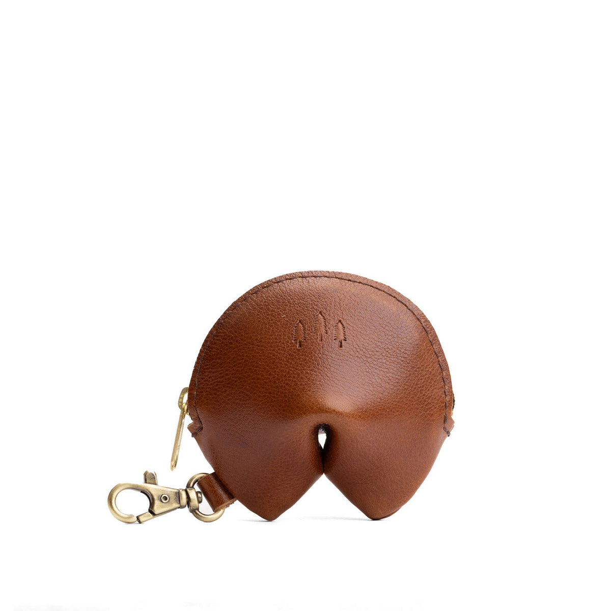 Carajillo | Leather fortune cookie shaped keychain pouch