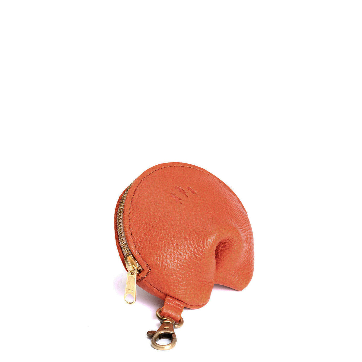 Koi | Leather fortune cookie shaped keychain pouch