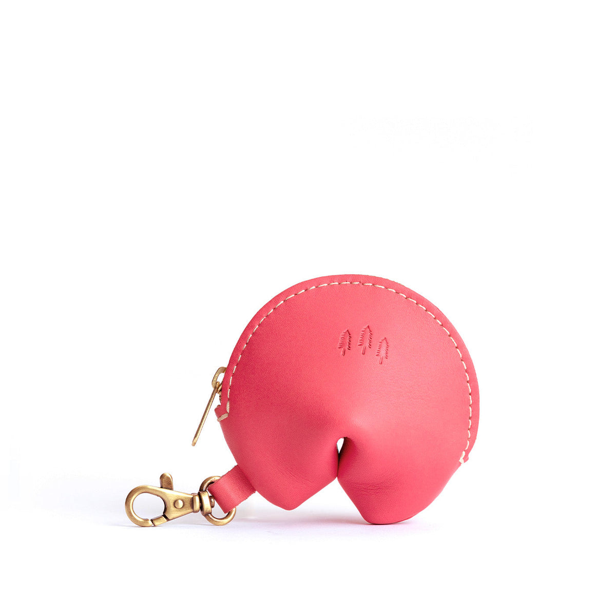 Tulip | Leather fortune cookie shaped keychain pouch