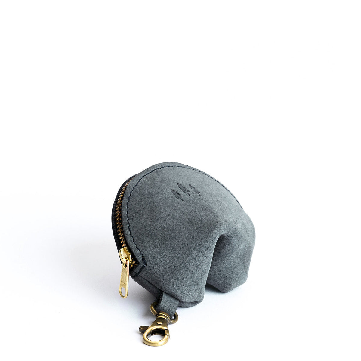All Color: Storm | Leather fortune cookie shaped keychain pouch