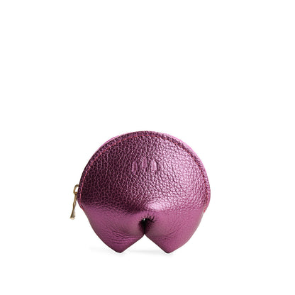 Ultra Violet | Leather fortune cookie shaped pouch