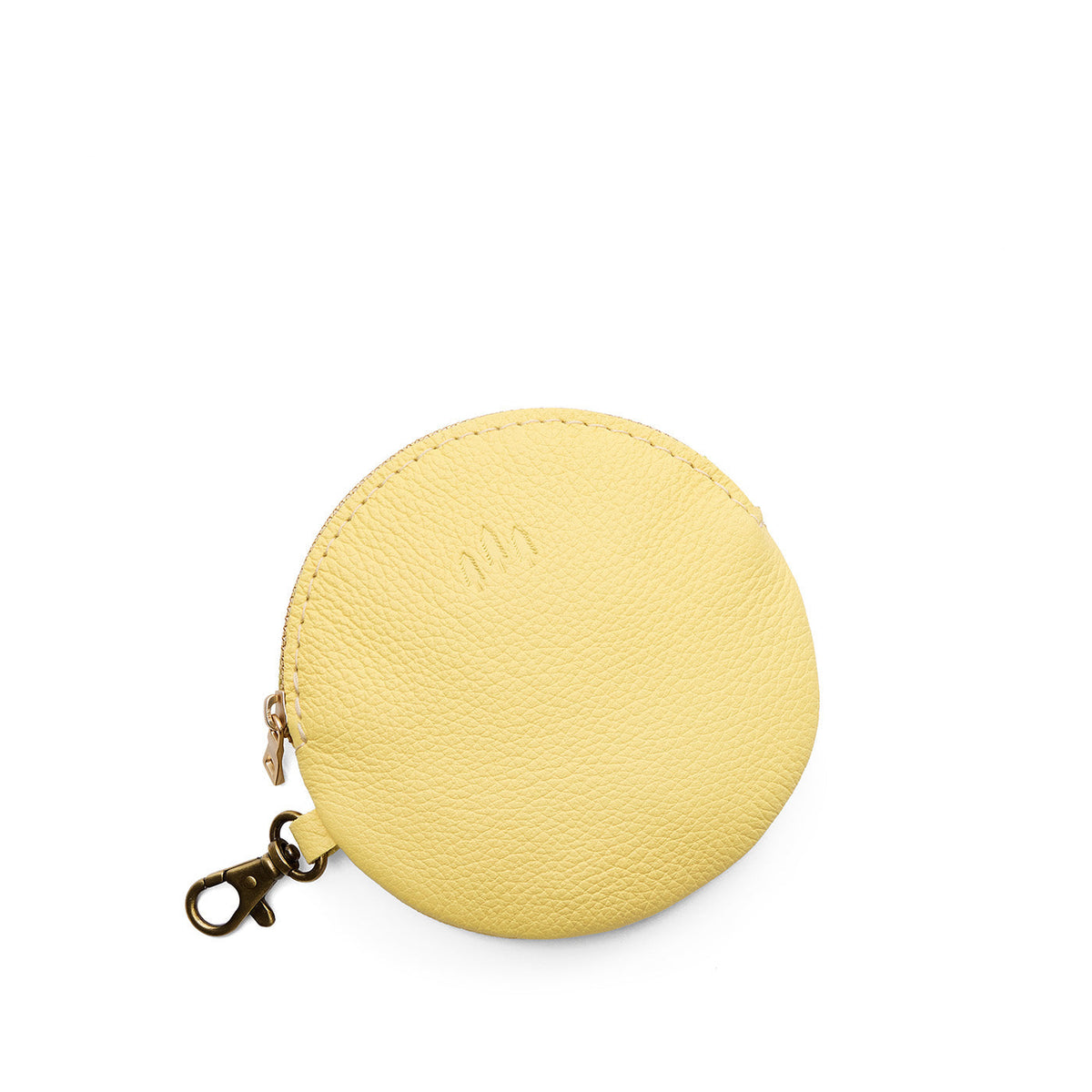 Butter Bliss | Leather flat round keychain pouch