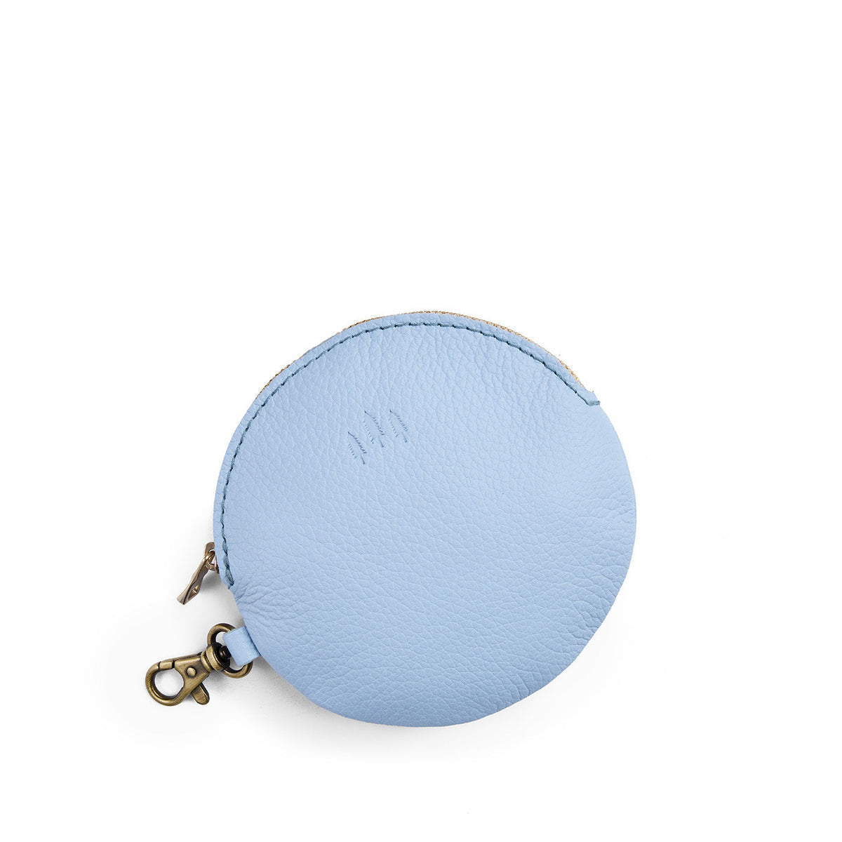 Skyway | Leather flat round keychain pouch
