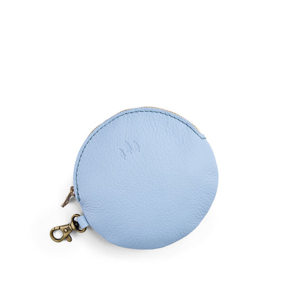Skyway | Leather flat round keychain pouch