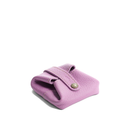 Calla Lily | Foldable square leather pouch with snap closure closed