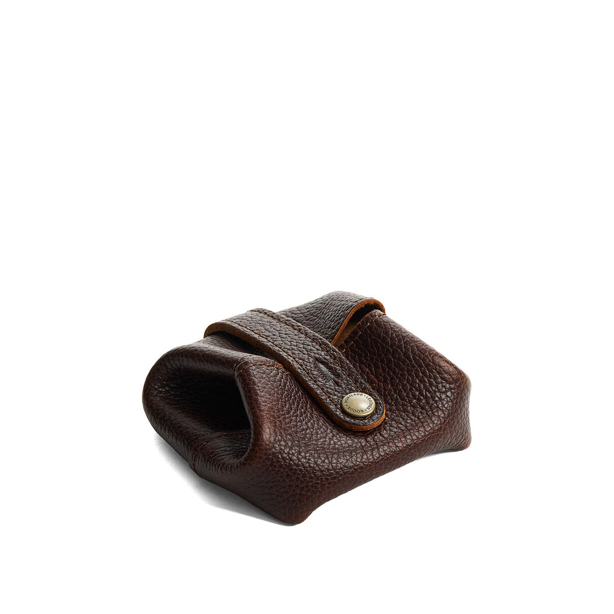 Coldbrew | Foldable square leather pouch with snap closure closed