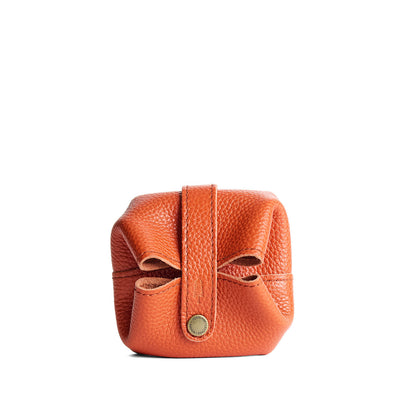 Koi | Foldable square leather pouch with snap closure closed