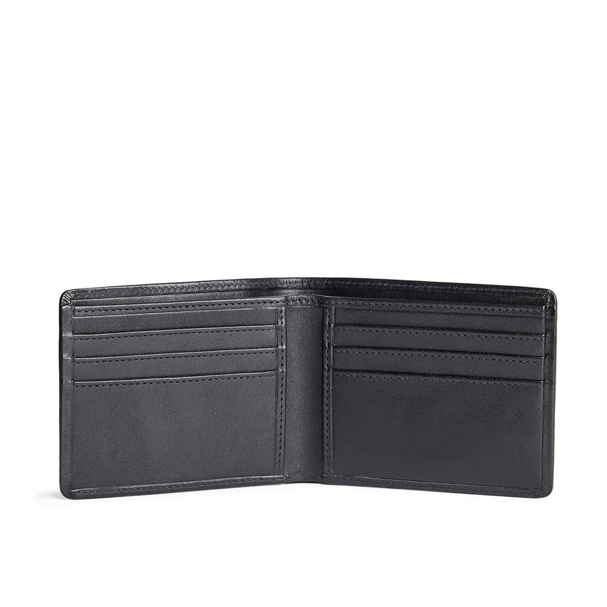 Black Rock | Bifold leather wallet with clean profile and minimalistic stitching details