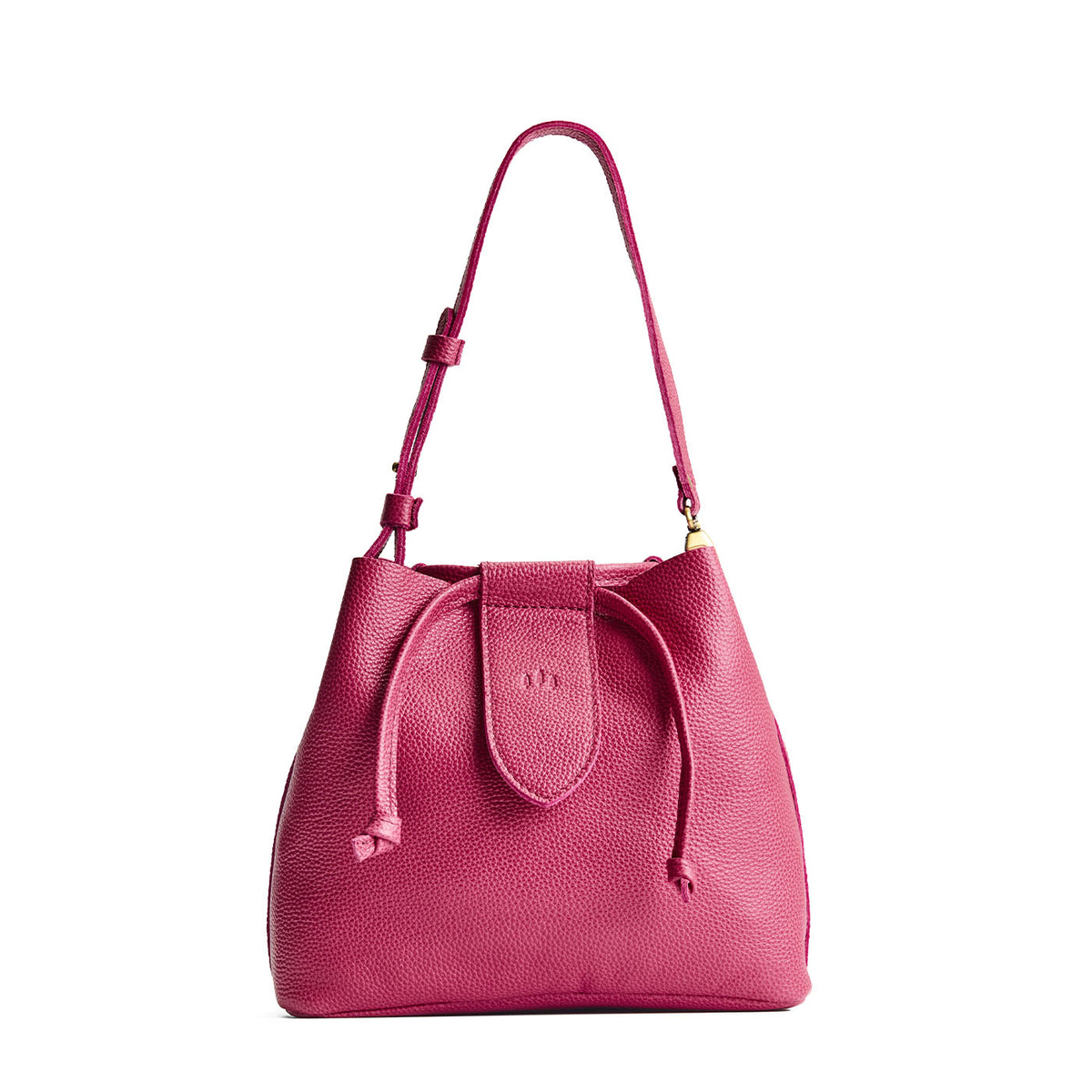 Wild Rose*Large | Symmetrical leather bag with leather drawstring closure and adjustable shoulder strap