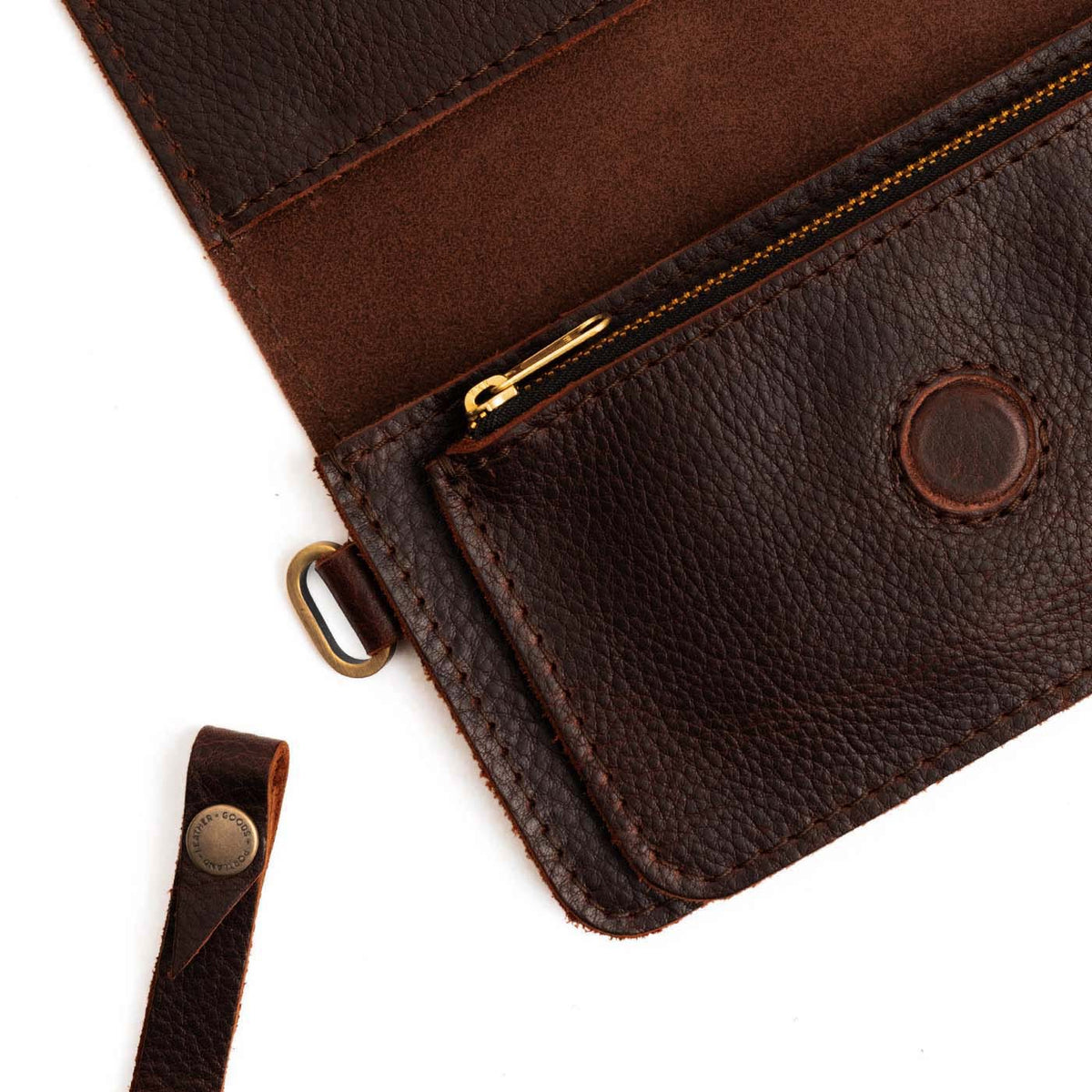 Coldbrew | Leather wallet clutch with wristlet and magnetic closure