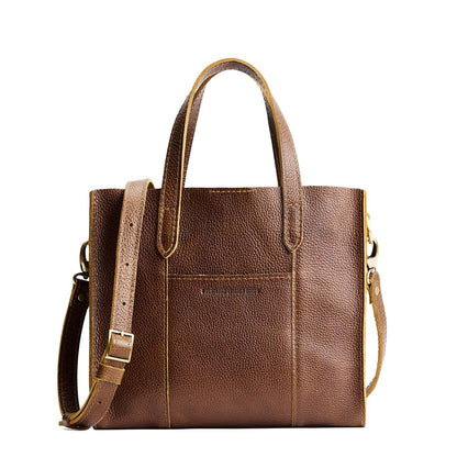 Asheville*Classic | Structured mid-size tote bag with overlapping panels and crossbody strap