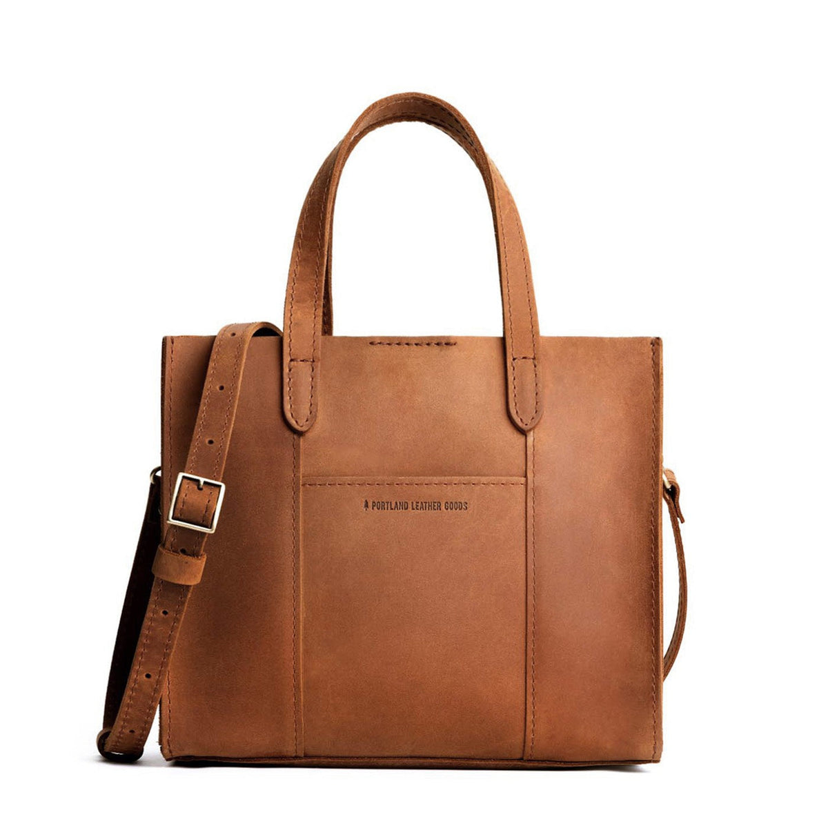 Dakota | Structured mid-size tote bag with overlapping panels and crossbody strap