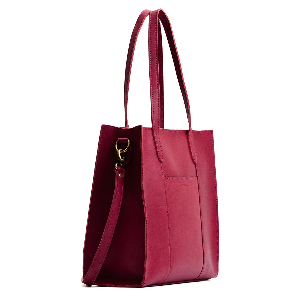 Berry Good*North/South | Structured large tote bag with overlapping panels and crossbody strap