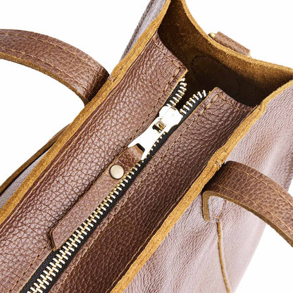 Asheville*Zipper | Structured mid-size tote bag with overlapping panels and crossbody strap