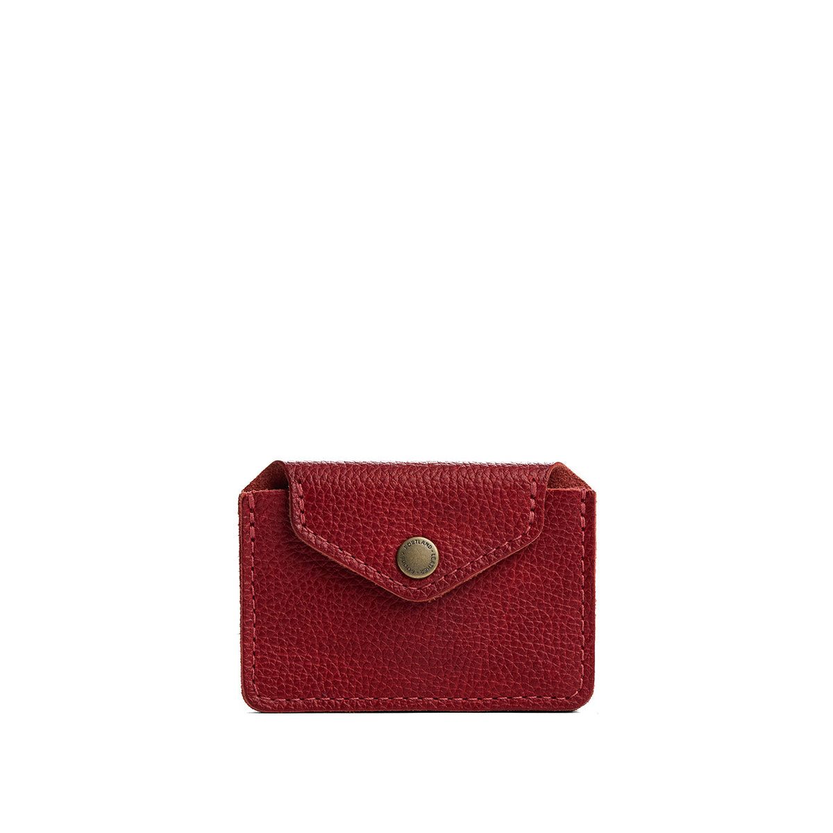 Chili Red | Small leather wallet with snap closure