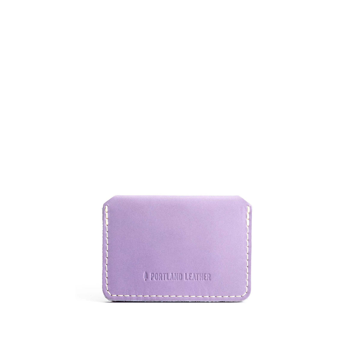 Lavender | Small leather wallet with snap closure