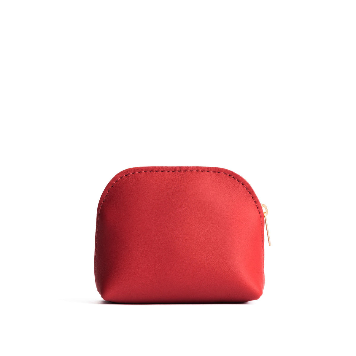 Crimson*Mini | Compact leather pouch with top zipper