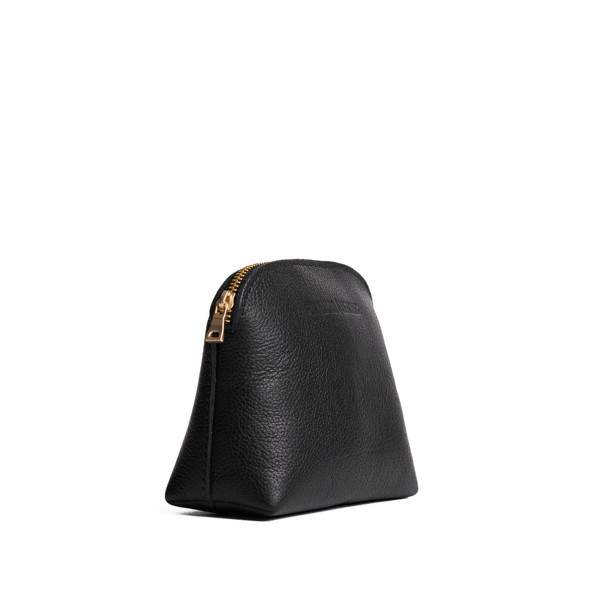 Pebbled--black*Classic | Compact leather pouch with top zipper