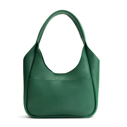 Bacalar*Medium | U-shaped, flat-bottomed leather shoulder bag with two outside pockets