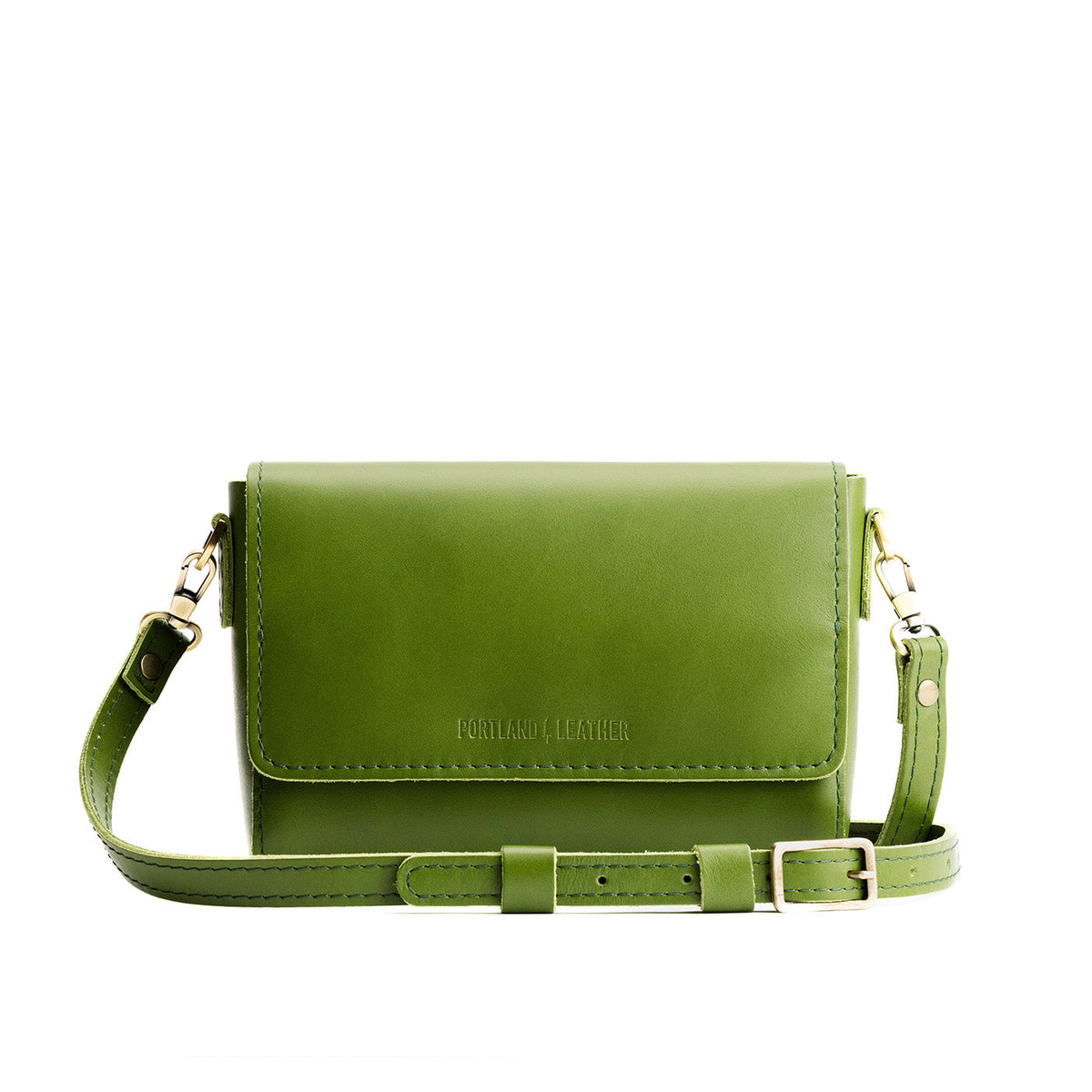 Green Apple*Mini | Leather Crossbody Bag with Magnetic Messenger Bag Closure