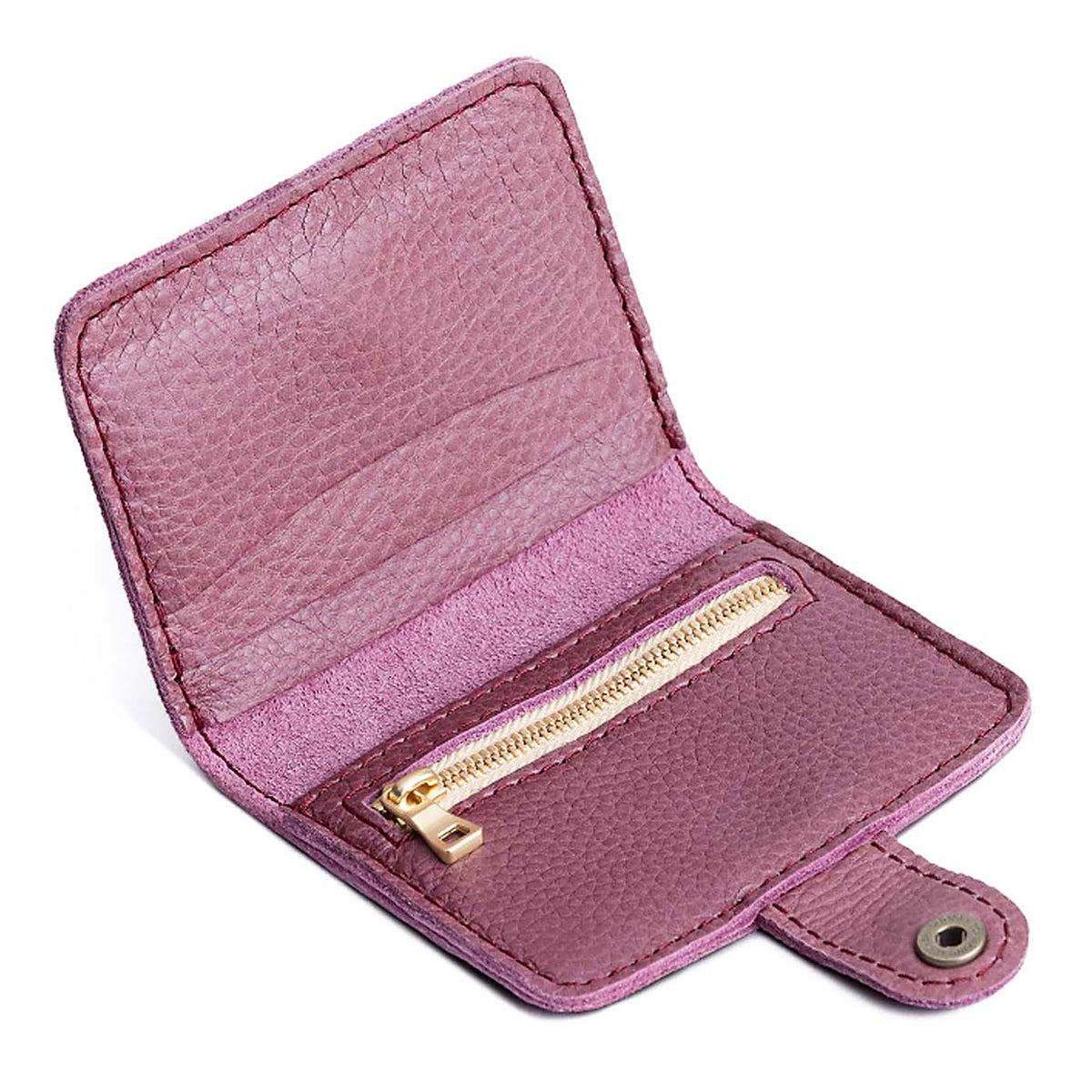 Kyoto | Small leather wallet with snap open